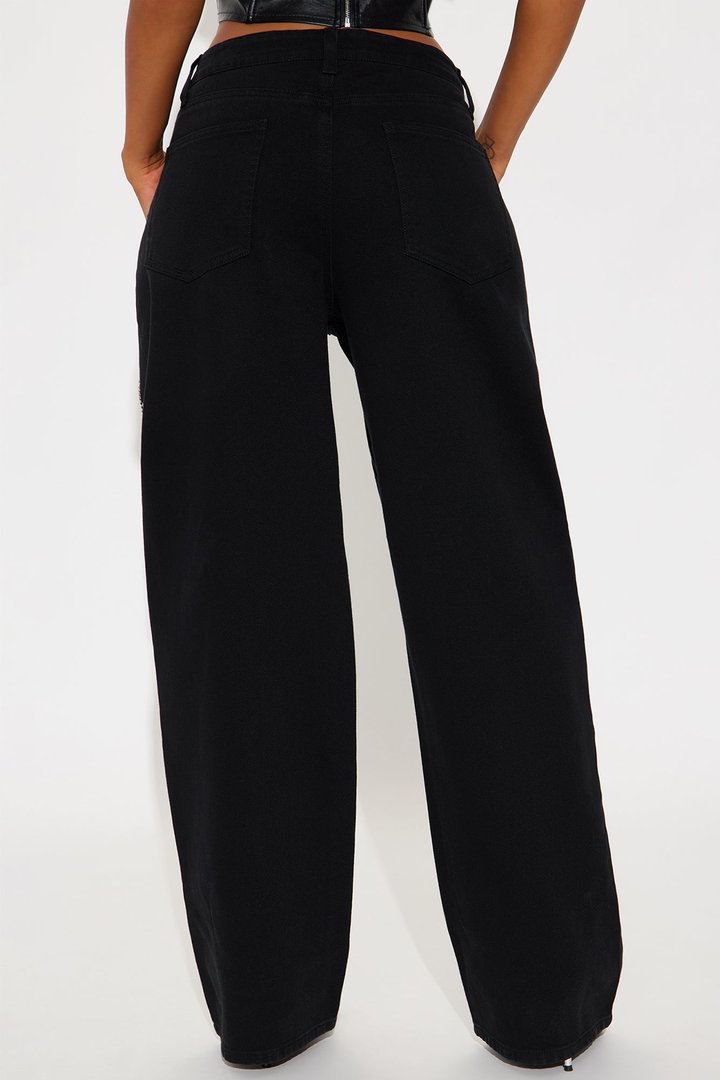 Make Your Life Shine Distressed Pant - Black