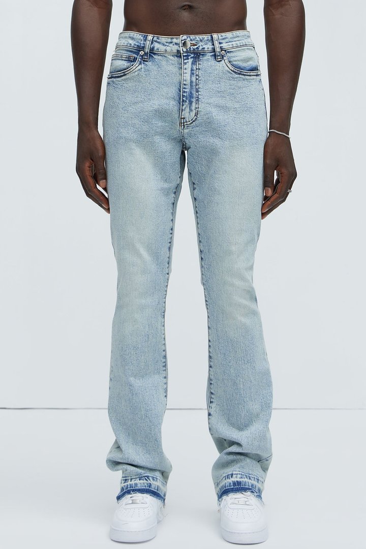 Cornell Stacked Skinny Flare Jeans - Light Wash