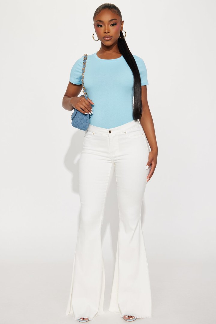 Secret Revealed Low Rise Flare Jeans - Cream