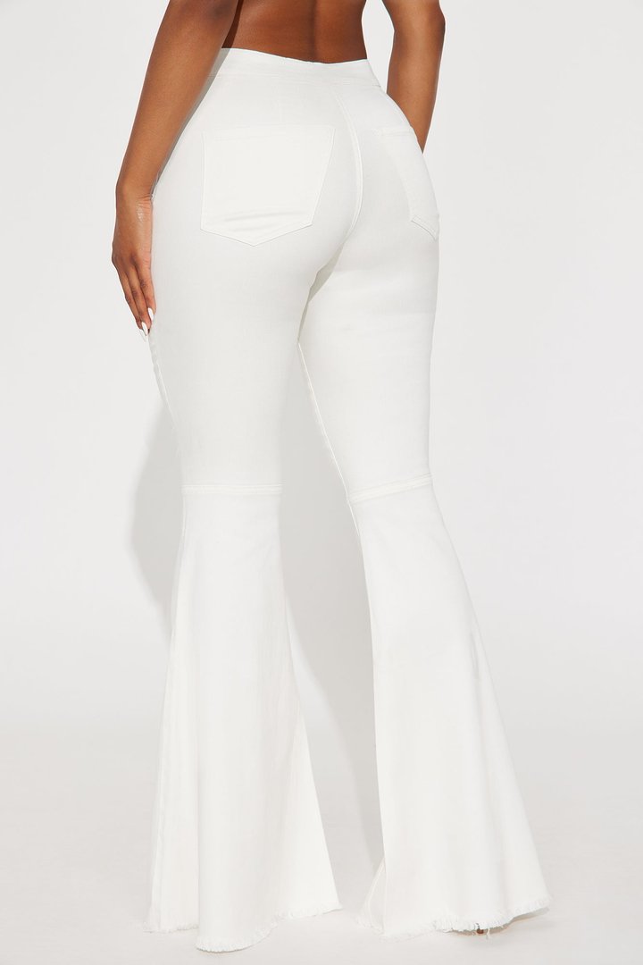 Secret Revealed Low Rise Flare Jeans - Cream