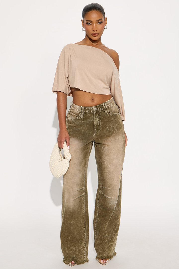 On The Horizon Straight Leg Jeans - Olive