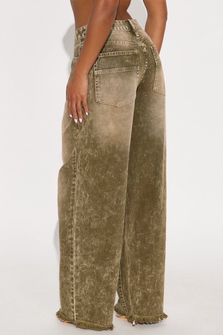 On The Horizon Straight Leg Jeans - Olive