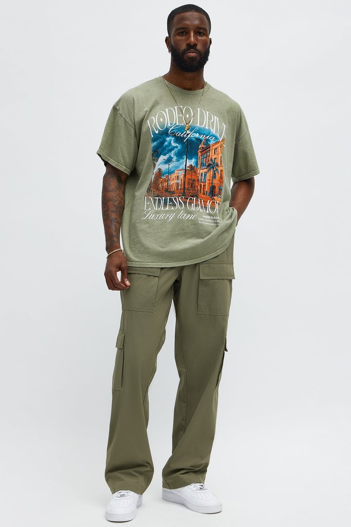 Straight Many Phases Cargo Pants - Olive