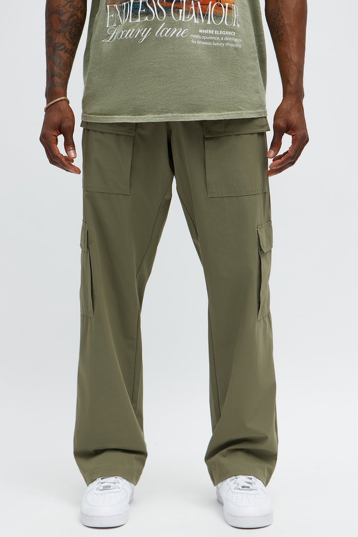 Straight Many Phases Cargo Pants - Olive