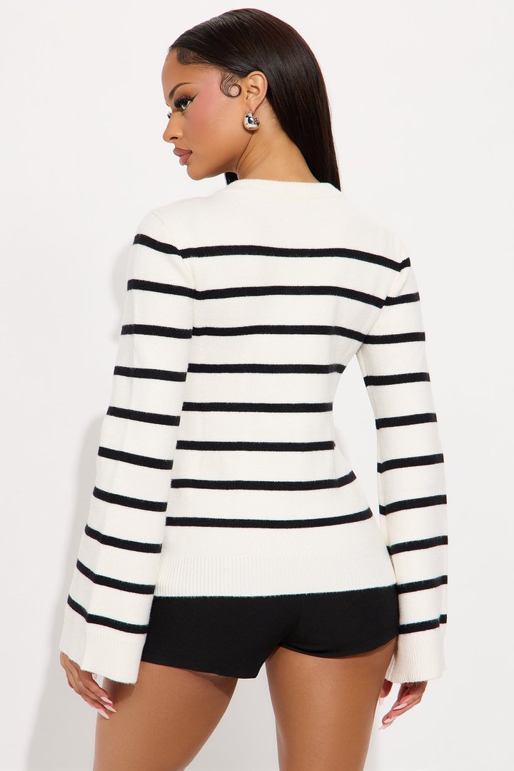 Grace Bell Sleeve Cardigan - Ivory/combo
