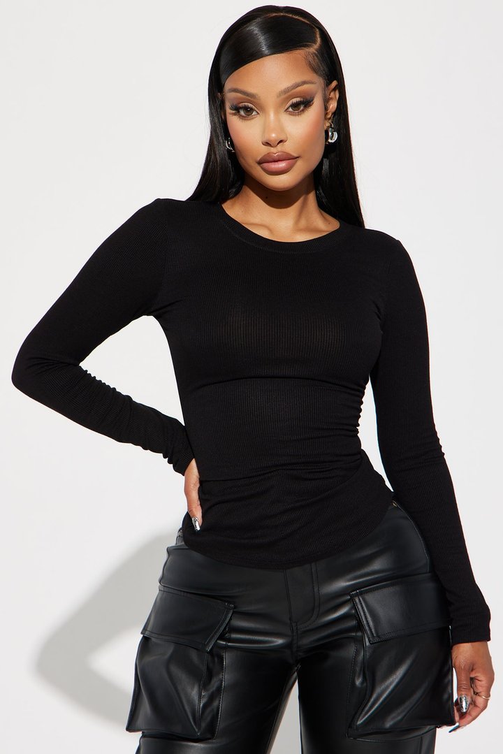 Jesse Ribbed Top - Black