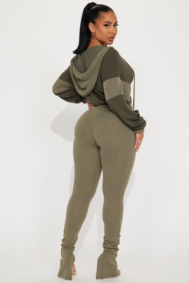 Off The Stage Hoodie Jumpsuit - Olive