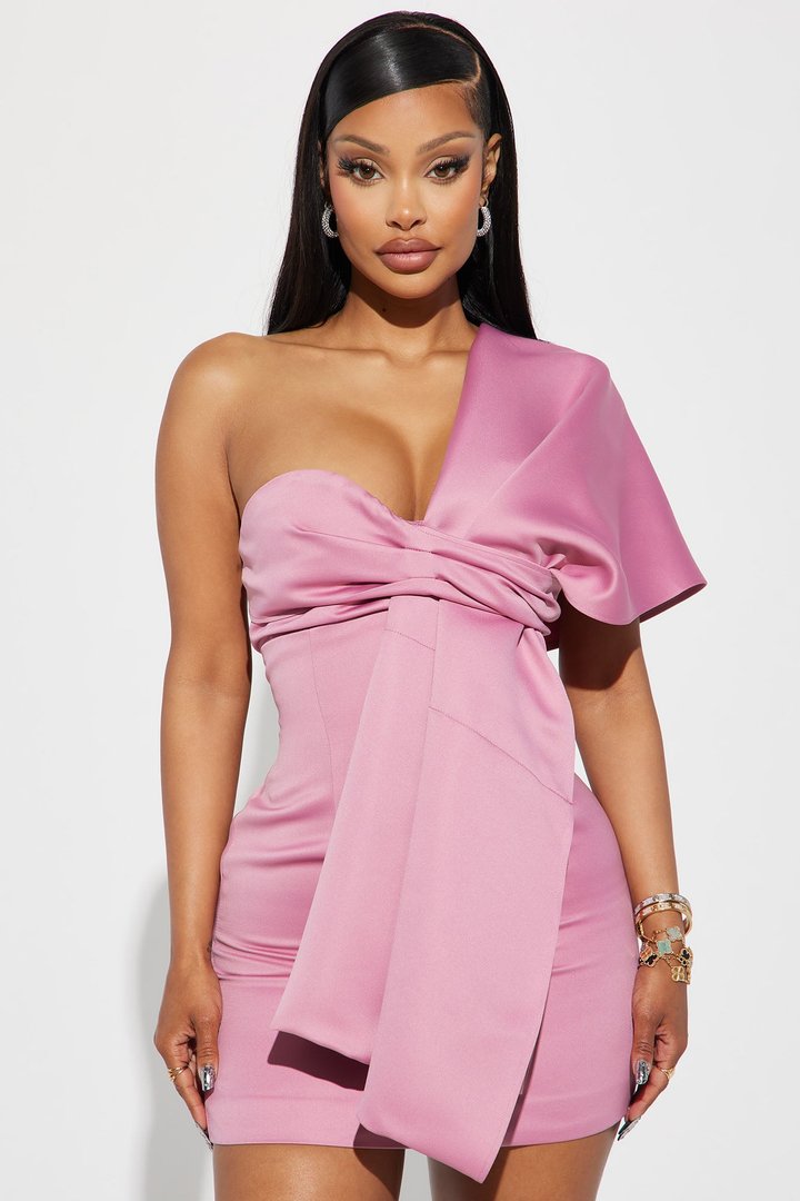 Rome Nights Wrap Mini Dress - Mauve