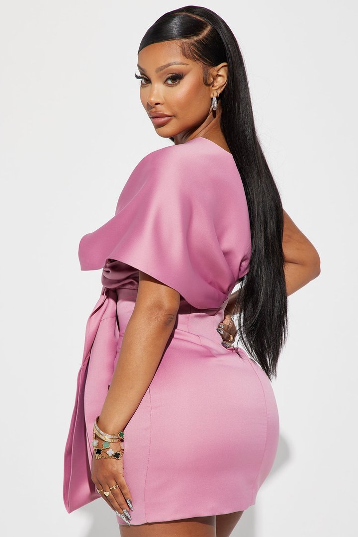 Rome Nights Wrap Mini Dress - Mauve