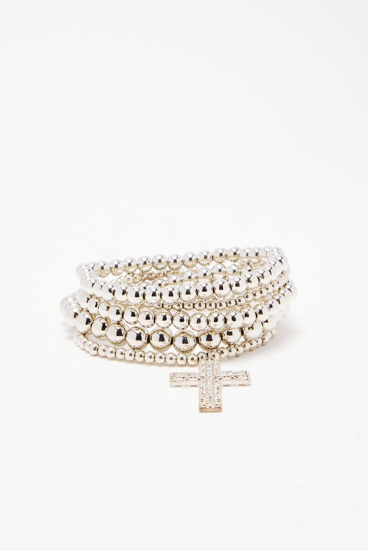 Saint Mary 5 Piece Bracelet Set - Silver