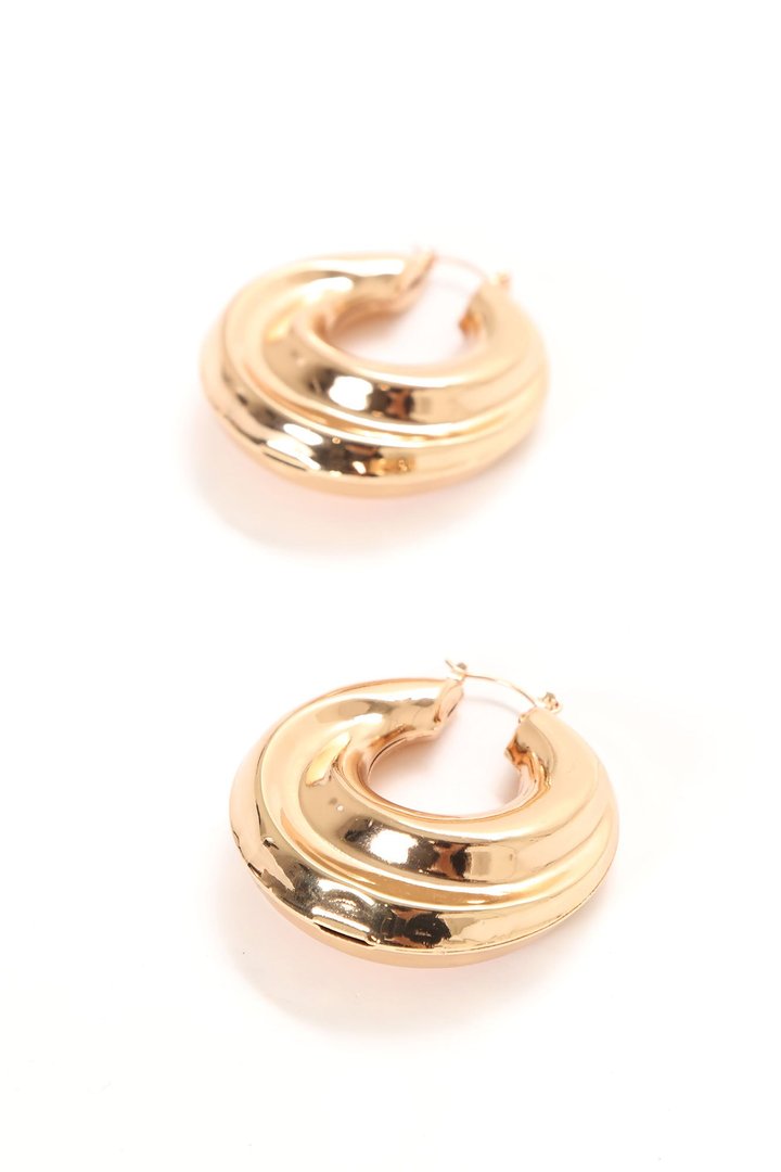Bad Behavior Hoop Earrings - Gold