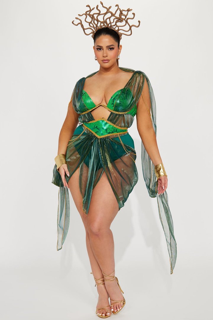 Serpent Queen 3 Piece Costume Set - Green/combo
