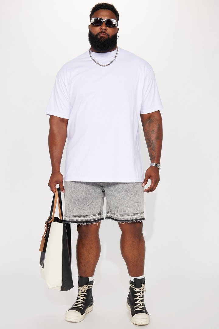 My Idea Relaxed Denim Shorts - Grey