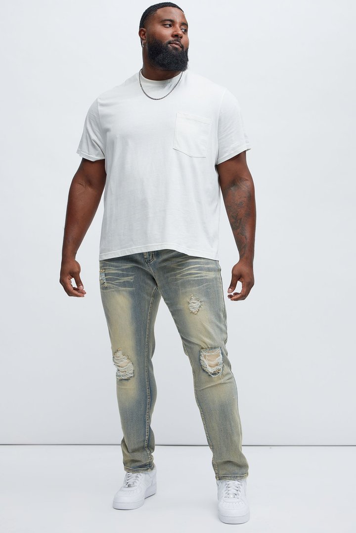 Get With Me Ripped Stacked Skinny Jeans - Vintage Wash