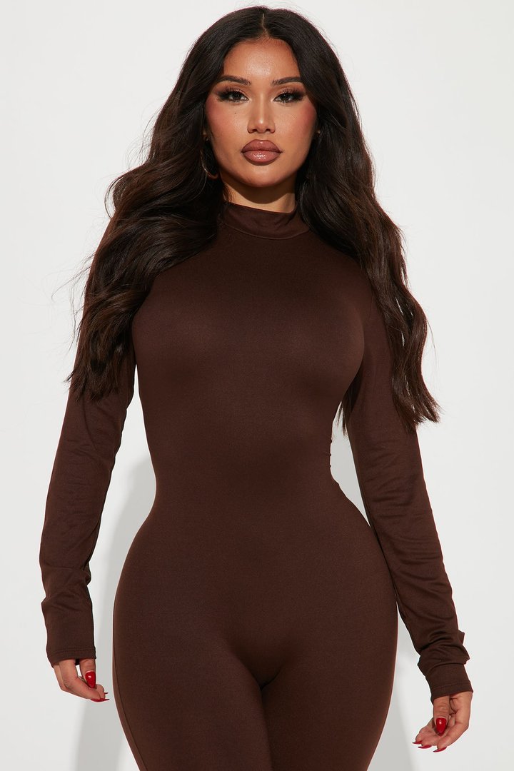 Frisky Feline Jumpsuit - Brown