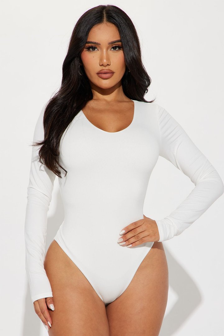 Myra Double Lined Bodysuit - White