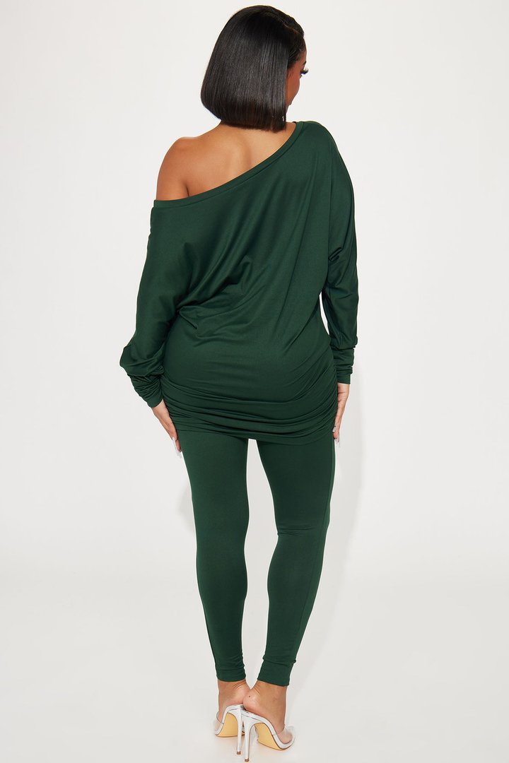 Camila Off Shoulder Legging Set - Hunter