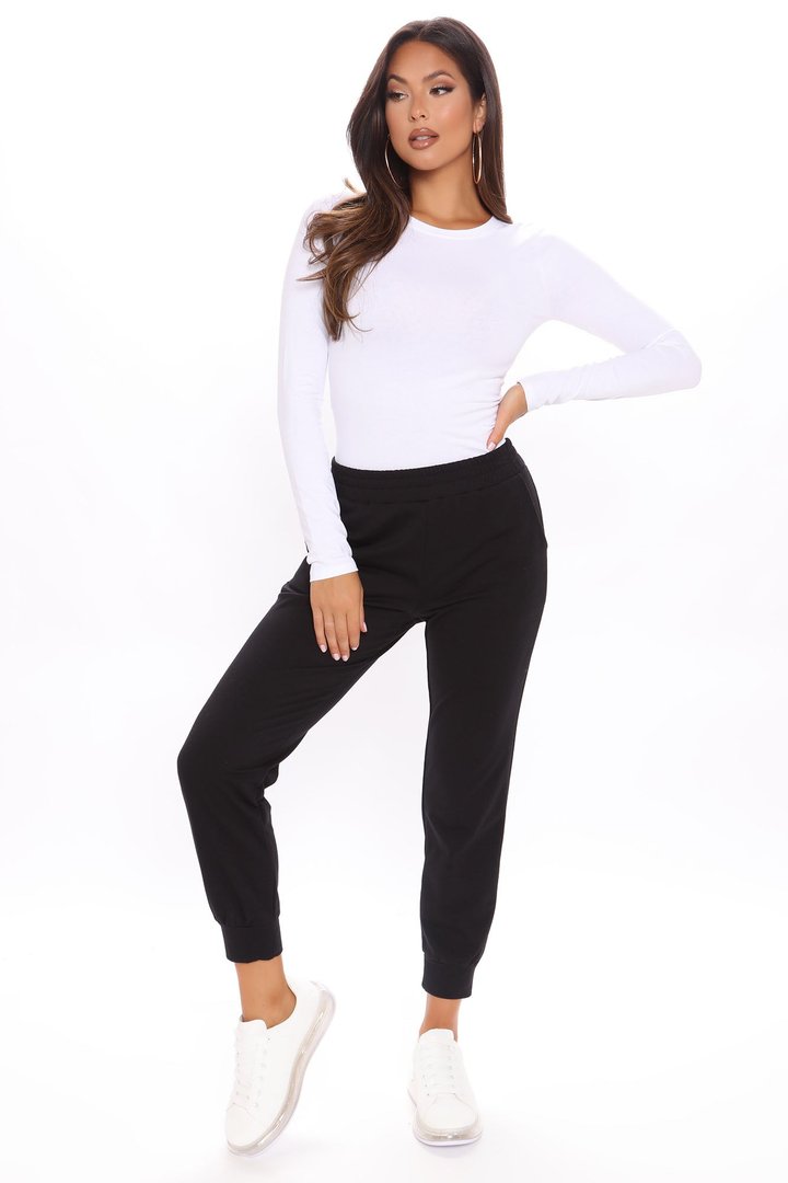 Lily Crew Neck Long Sleeve Top - White