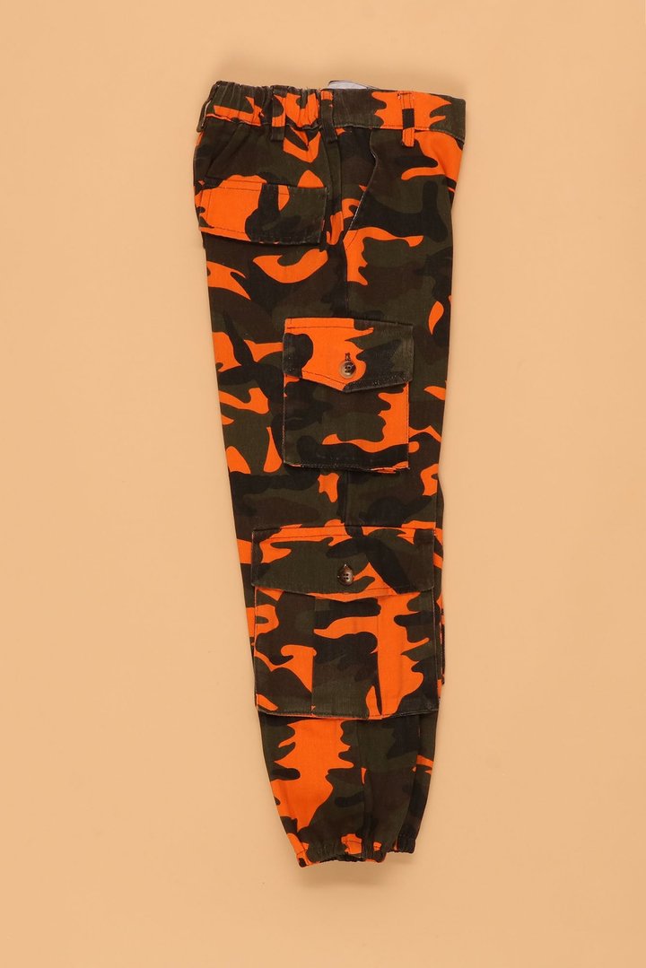 Mini Camo Game Strong Cargo Joggers - Orange/combo