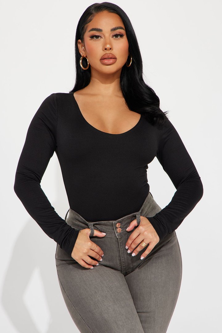 Myra Double Lined Bodysuit - Black