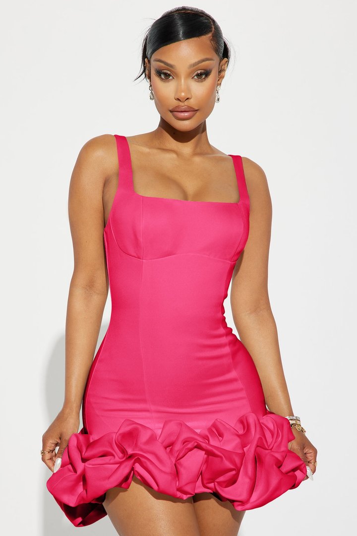 Sienna Satin Mini Dress - Pink
