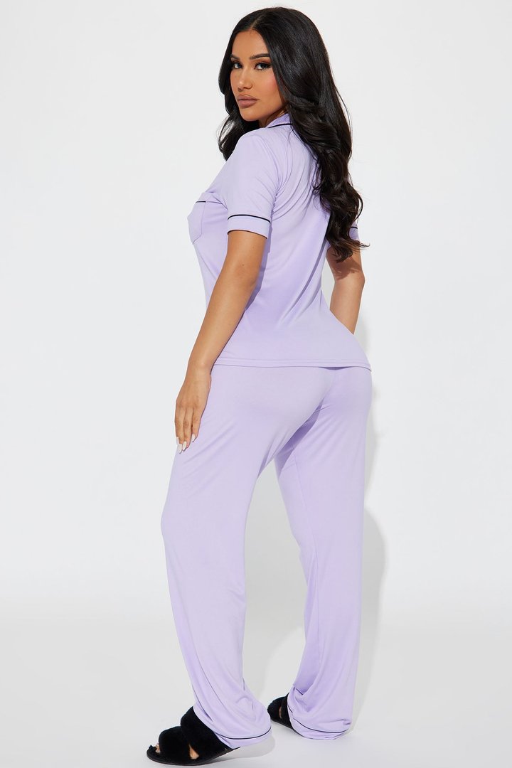 Hit Snooze PJ Pant Set - Purple