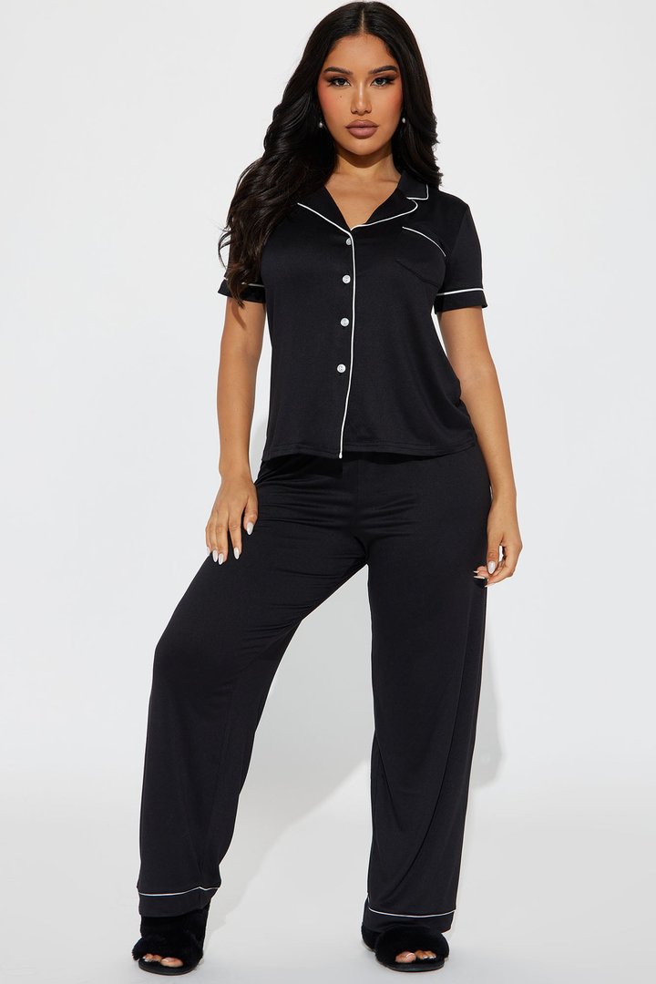 Hit Snooze PJ Pant Set - Black