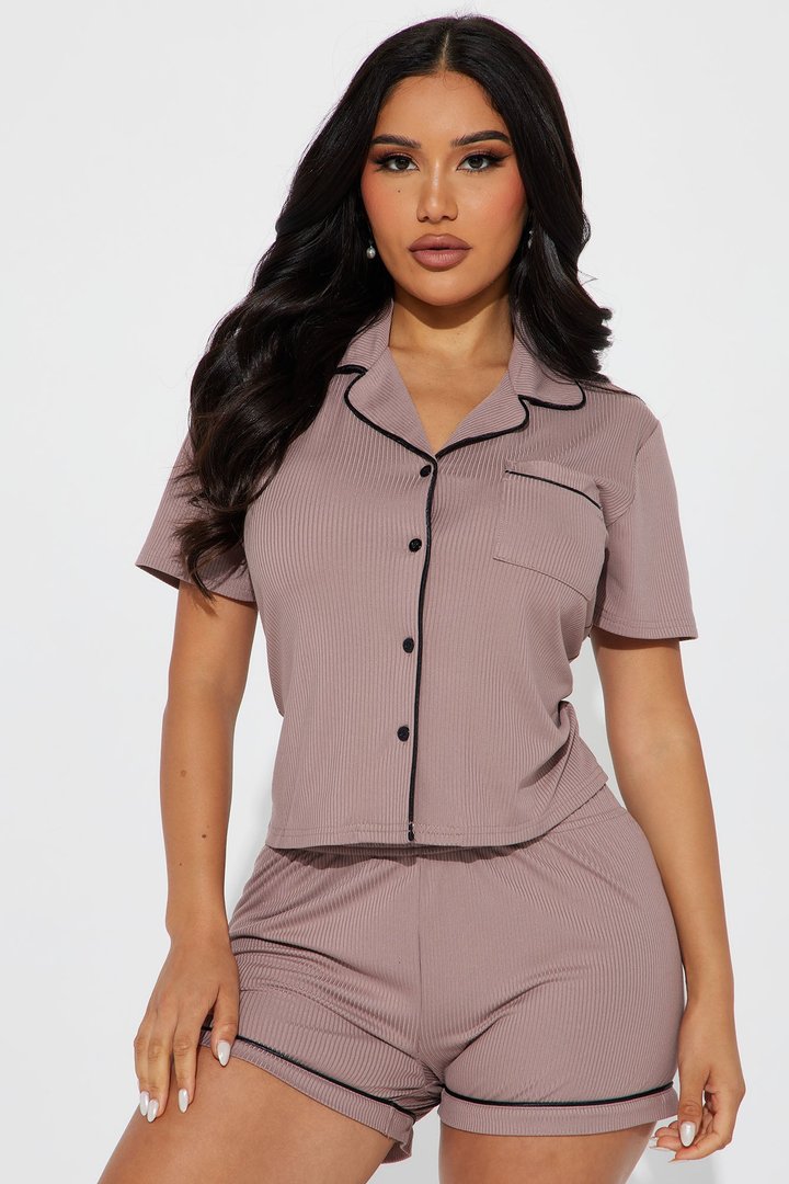 Morning Coffee PJ Short Set - Mocha