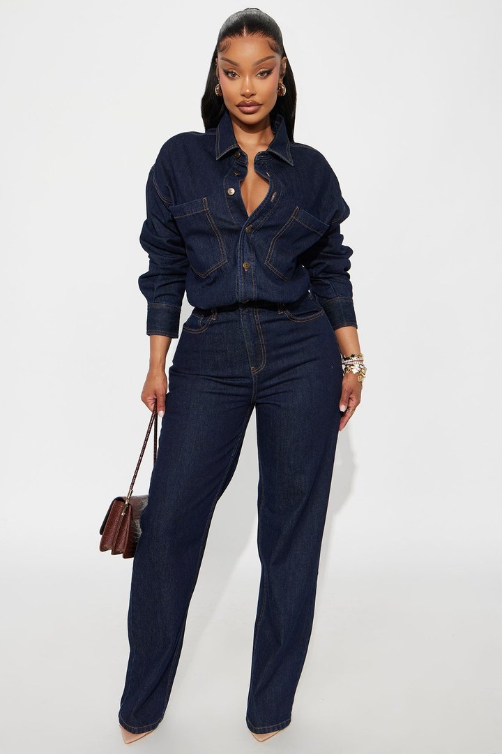 Tall Farmer's Market Cutie Denim Jumpsuit - Indigo