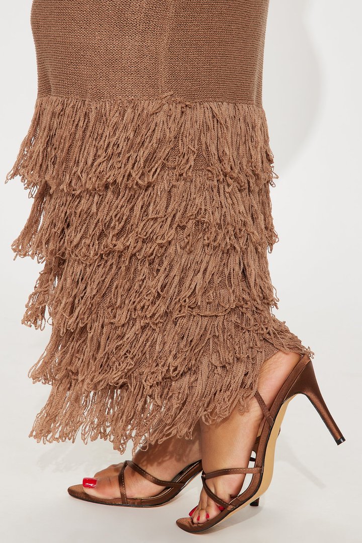 Delany Long Sleeve Knit Maxi Dress - Mocha