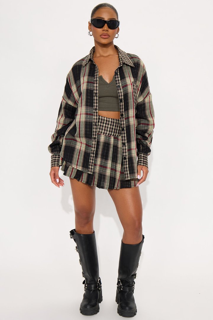 Check Me Out Skort Set - Taupe/combo
