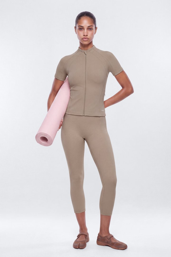 ProStretch™ Short Sleeve Front Zip Sports Jacket - Taupe