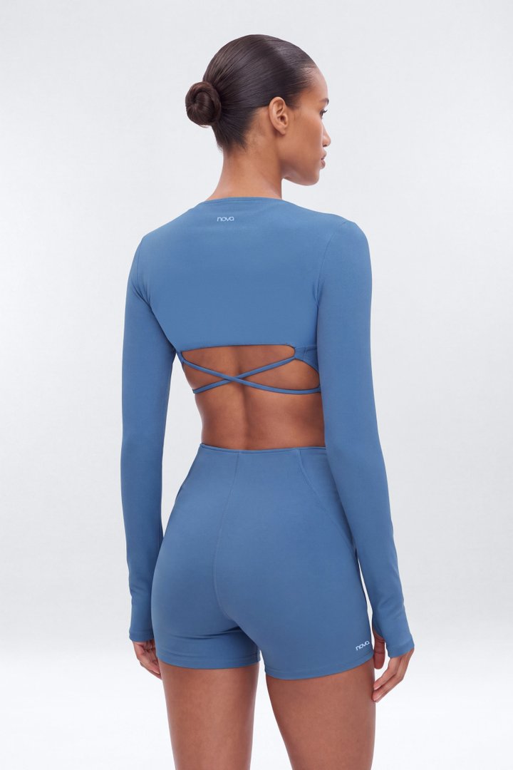 CloudForm™ Long Sleeve Shrug - Opal Blue