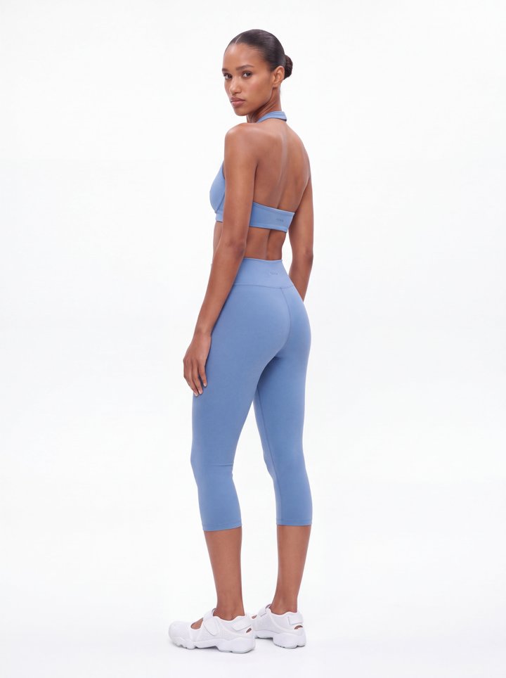 CloudForm™ 18″ Midrise Capri Legging - Opal Blue