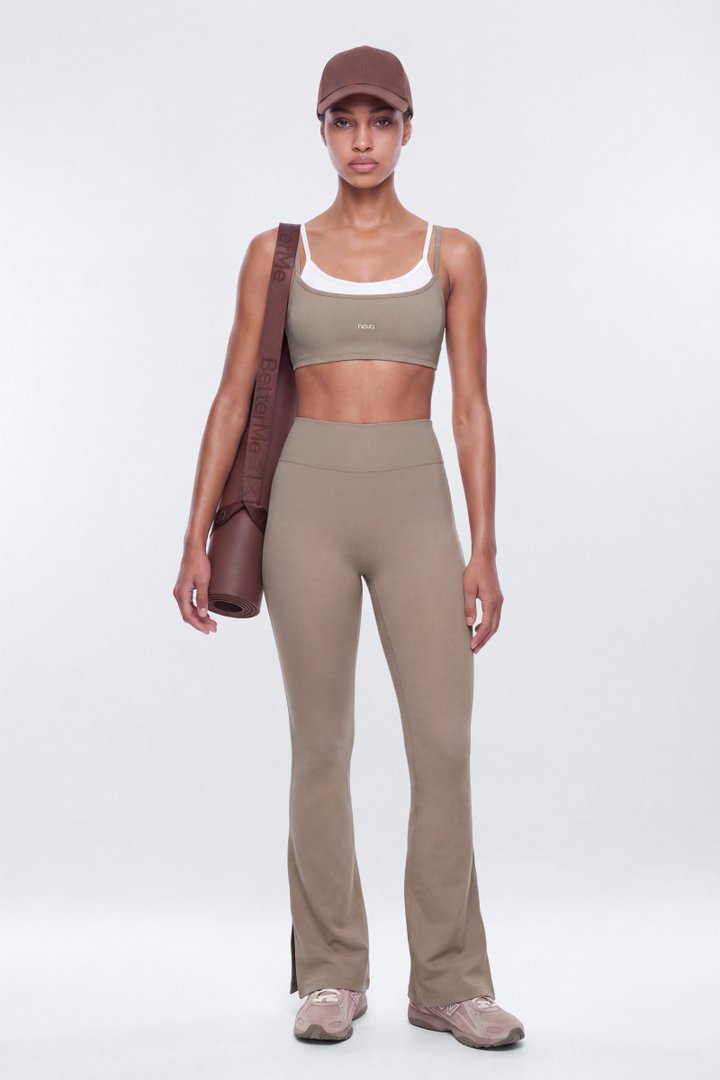ProStretch™ 32″ Midrise Flare Legging - Taupe