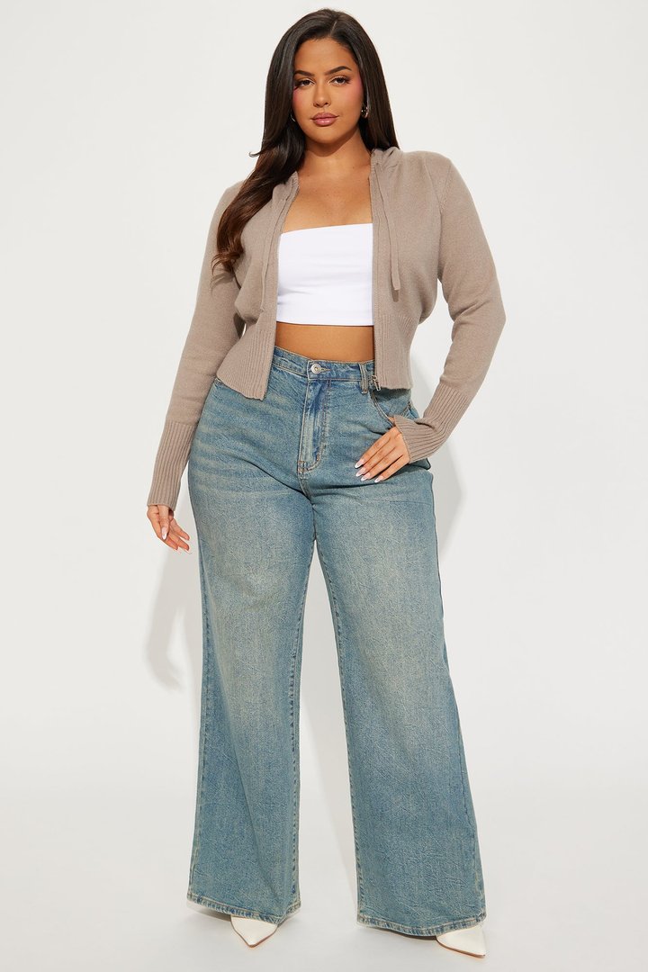 Lana Zip Up Sweater - Oatmeal