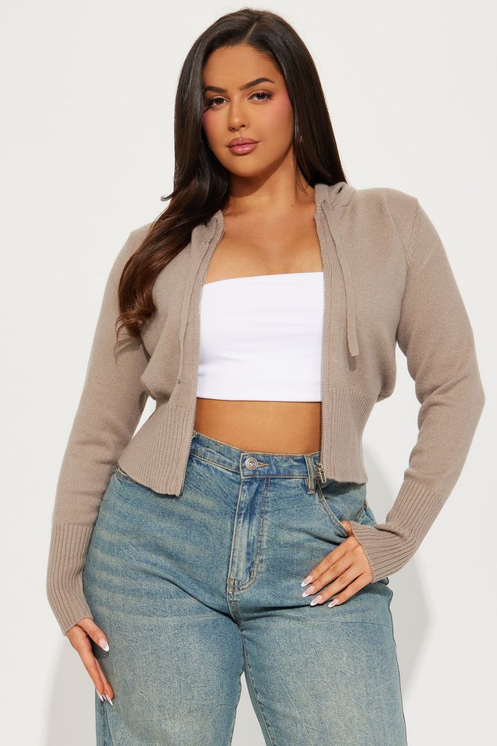 Lana Zip Up Sweater - Oatmeal