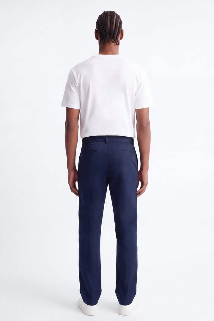 Malakai Belted Straight Leg Pant - Navy