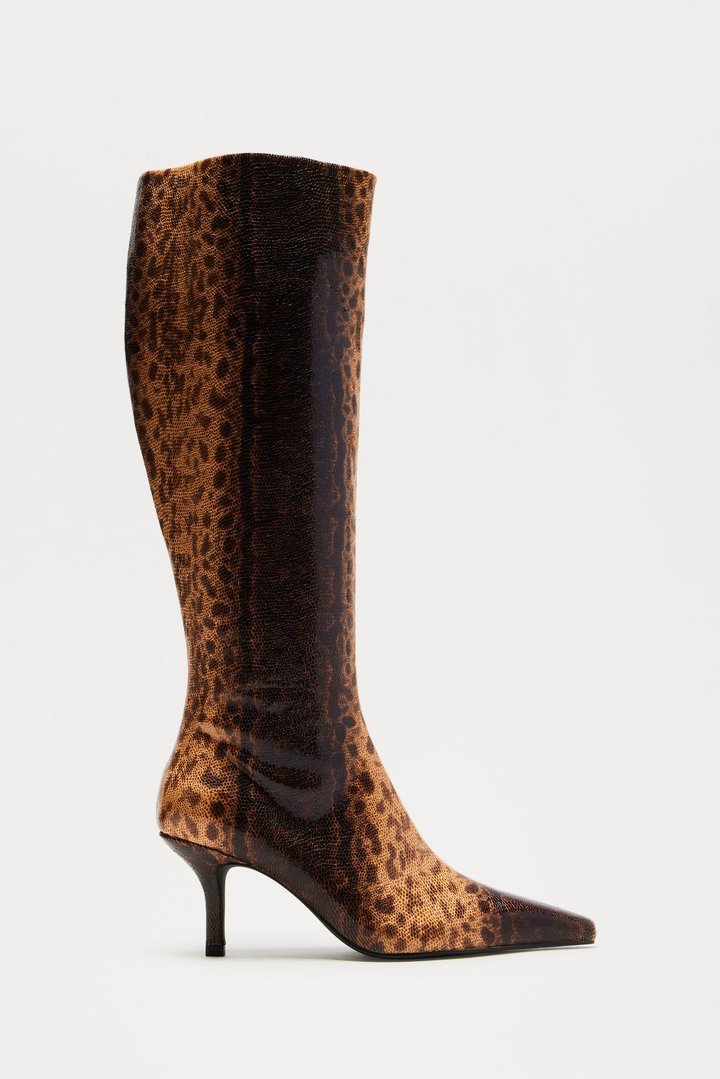 Suki Knee High Boots - Brown/combo
