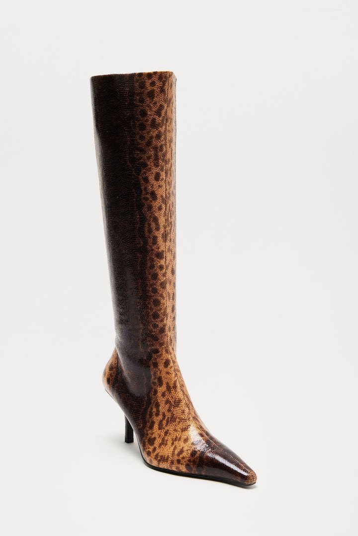 Suki Knee High Boots - Brown/combo