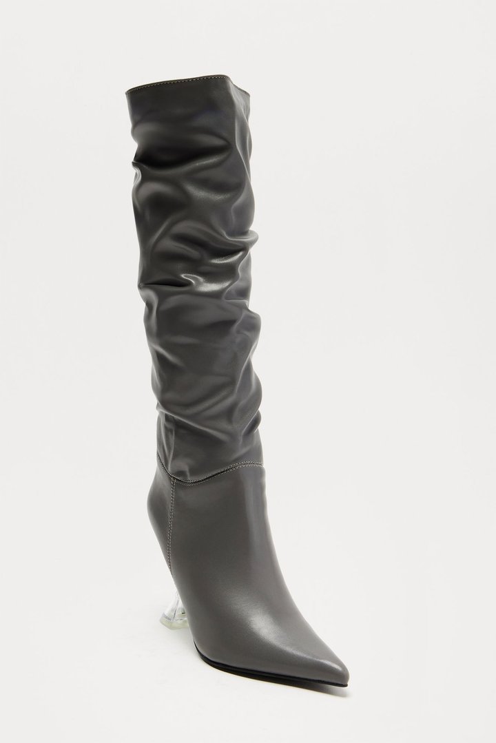 Cyrus Knee High Boots - Grey