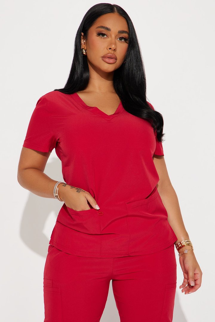On Call Jogger Stretch Uniform Scrub Set - Red