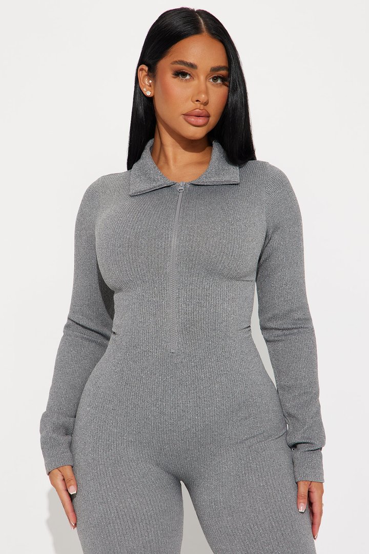 Emaline Seamless Jumpsuit - Charcoal
