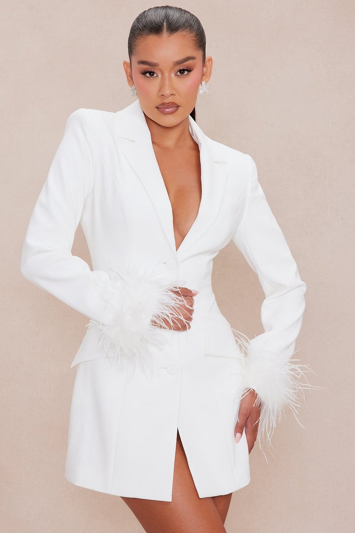 Mirage Blazer Mini Dress - White