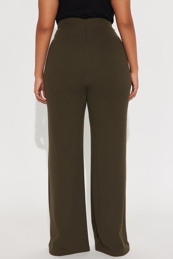 Tall Victoria High Waisted Dress Pants - Olive 1