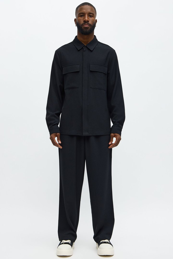 Golden Hour Long Sleeve Button Up Shirt - Black