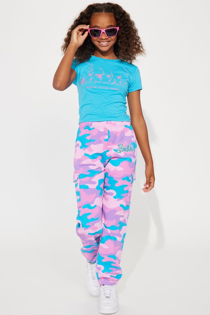 Mini Barbie Girl Bright Cargo Jogger Set - Blue/combo