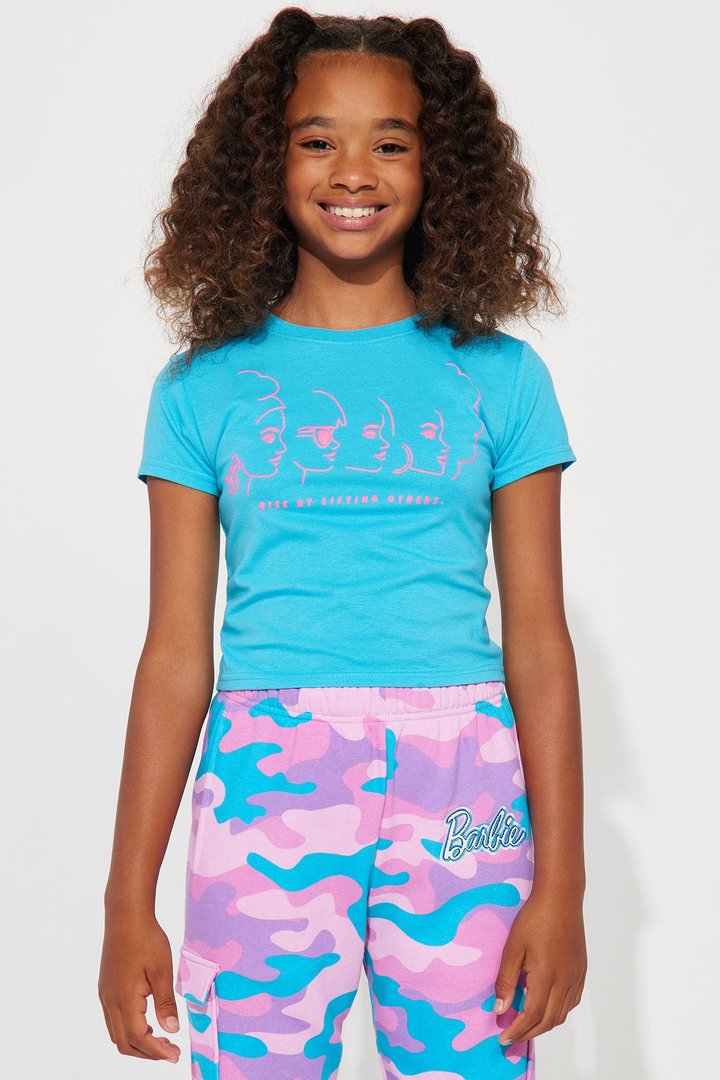 Mini Barbie Girl Bright Cargo Jogger Set - Blue/combo