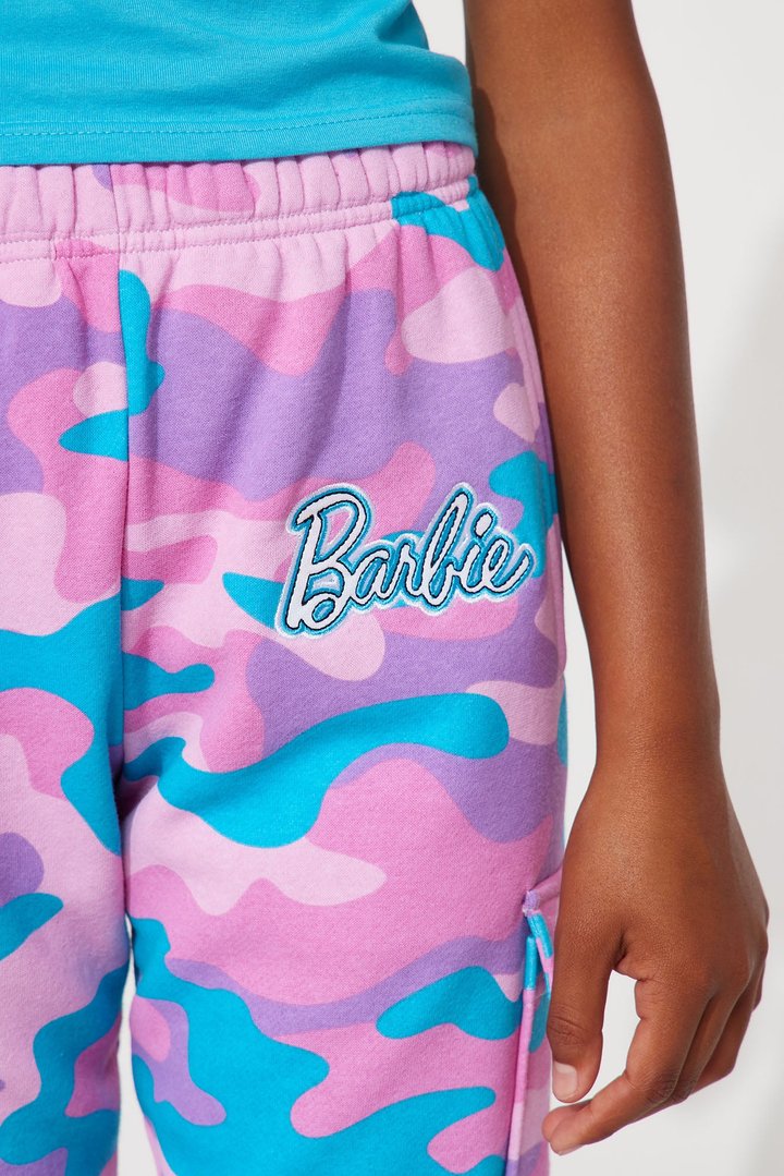 Mini Barbie Girl Bright Cargo Jogger Set - Blue/combo