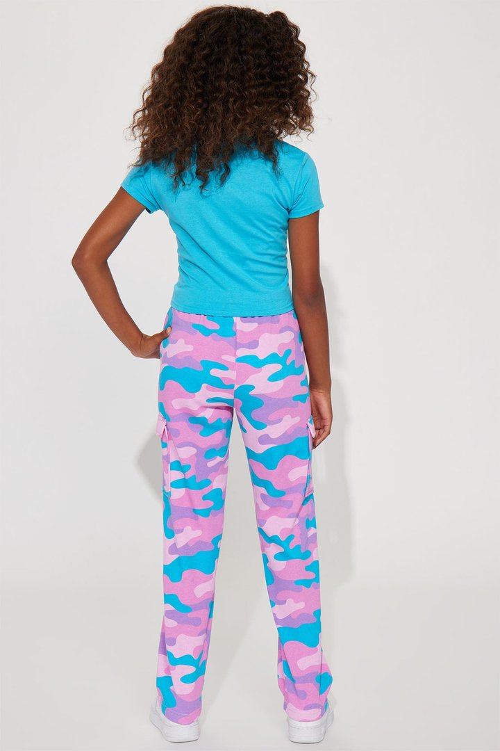 Mini Barbie Girl Bright Cargo Jogger Set - Blue/combo